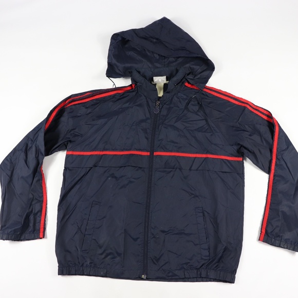 80s Adidas Mens Large Hooded Windbreaker Jacket